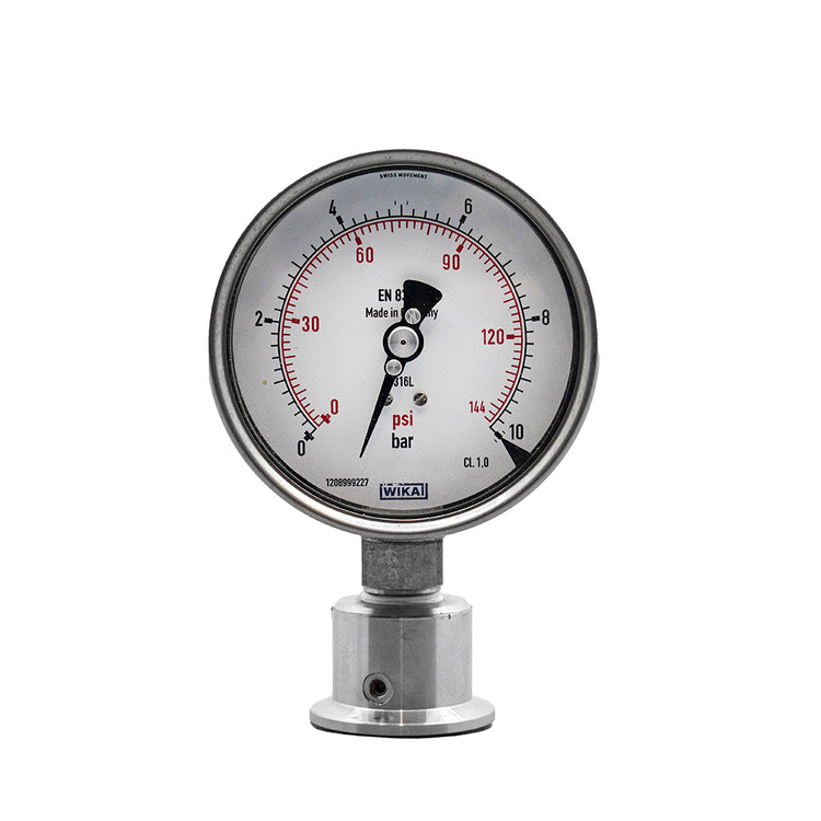 Wickers diaphragm pressure gauge, 10 cm screen, 10 bar