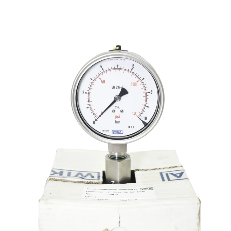 Wika diaphragm gauge 10 cm vertical 10 bar