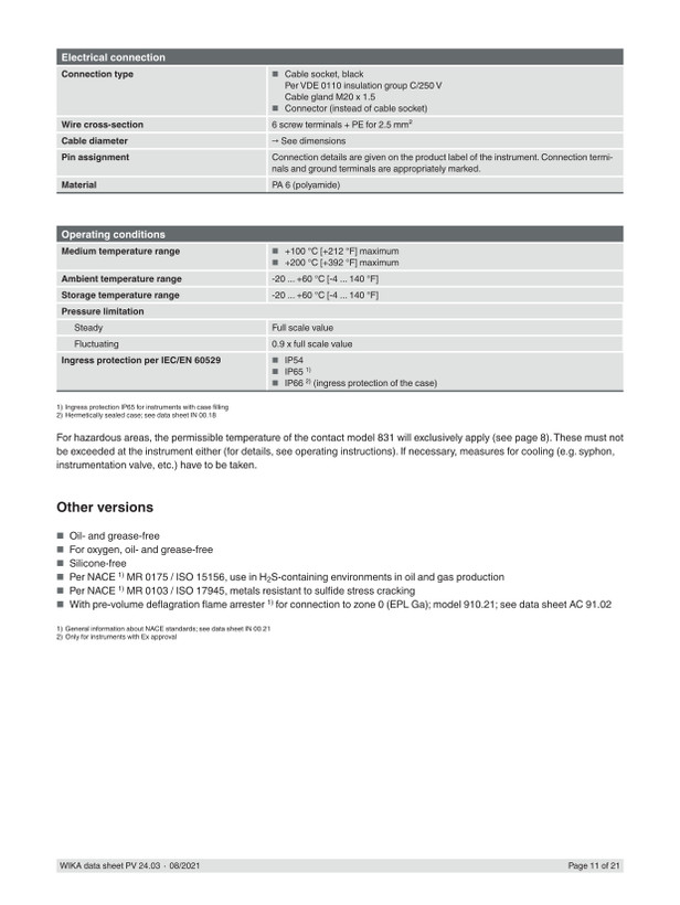 مانوستات دیافراگمی ویکا 0.6 بار PGS43.100