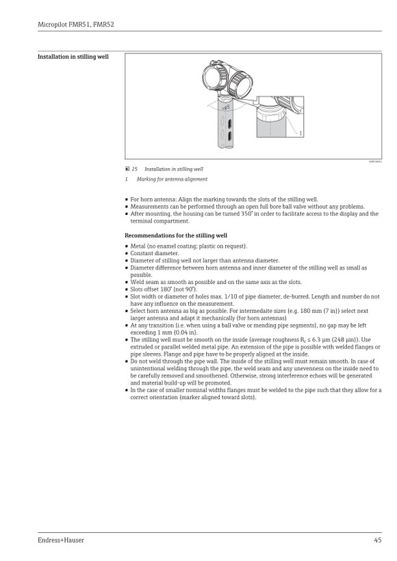ترانسمیتر سطح راداری اندرس هاوزر مدل FMR52