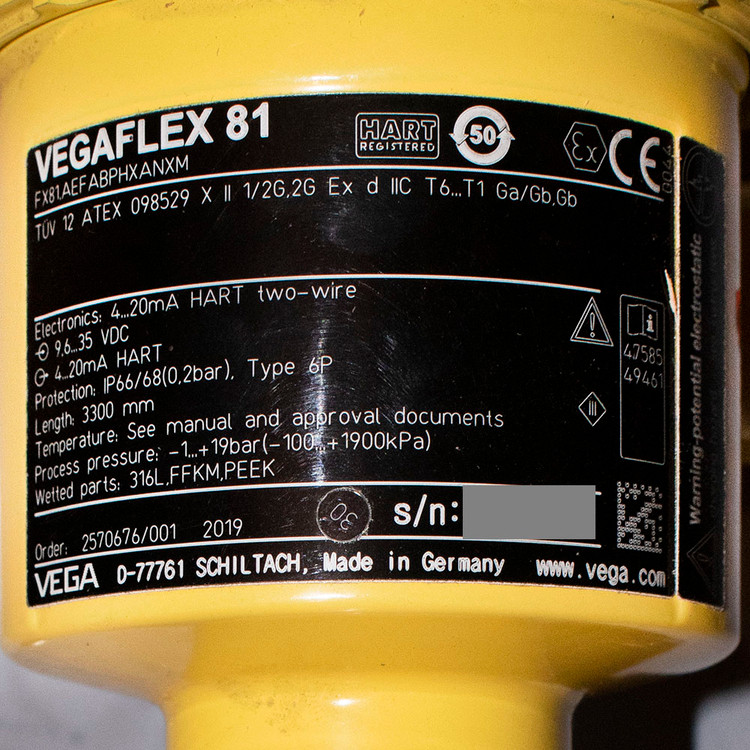 سطح سنج رادار هدایت شده مدل VEGAFLEX 81